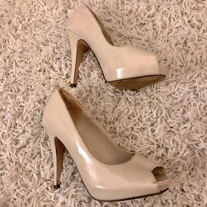 Call it Spring Nude Open-Toed Heels